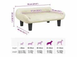 Clicnbuy Cama para perros de terciopelo 70x40x24 cm