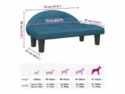 Clicnbuy Cama para perros de terciopelo 70x52x30 cm