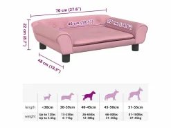 Clicnbuy Cama para perros de terciopelo 70x48x22 cm