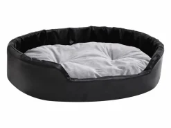 Discount Cama para perros felpa y cuero sintético gris 90x79x20 cm Cama De Animales De Compañía