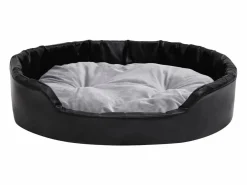 Discount Cama para perros felpa y cuero sintético gris 90x79x20 cm Cama De Animales De Compañía