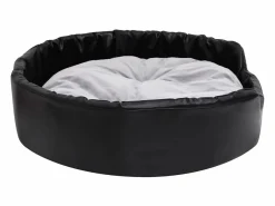 Discount Cama para perros felpa y cuero sintético gris 90x79x20 cm Cama De Animales De Compañía
