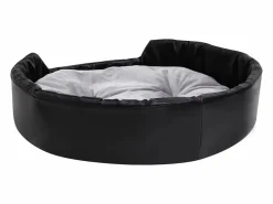 Discount Cama para perros felpa y cuero sintético gris 90x79x20 cm Cama De Animales De Compañía