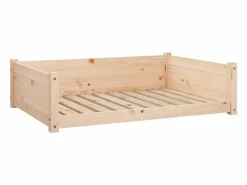 Clearance Clicnbuy Cama para perros madera maciza de pino 95,5x65,5x28 cm Marru00f3n
