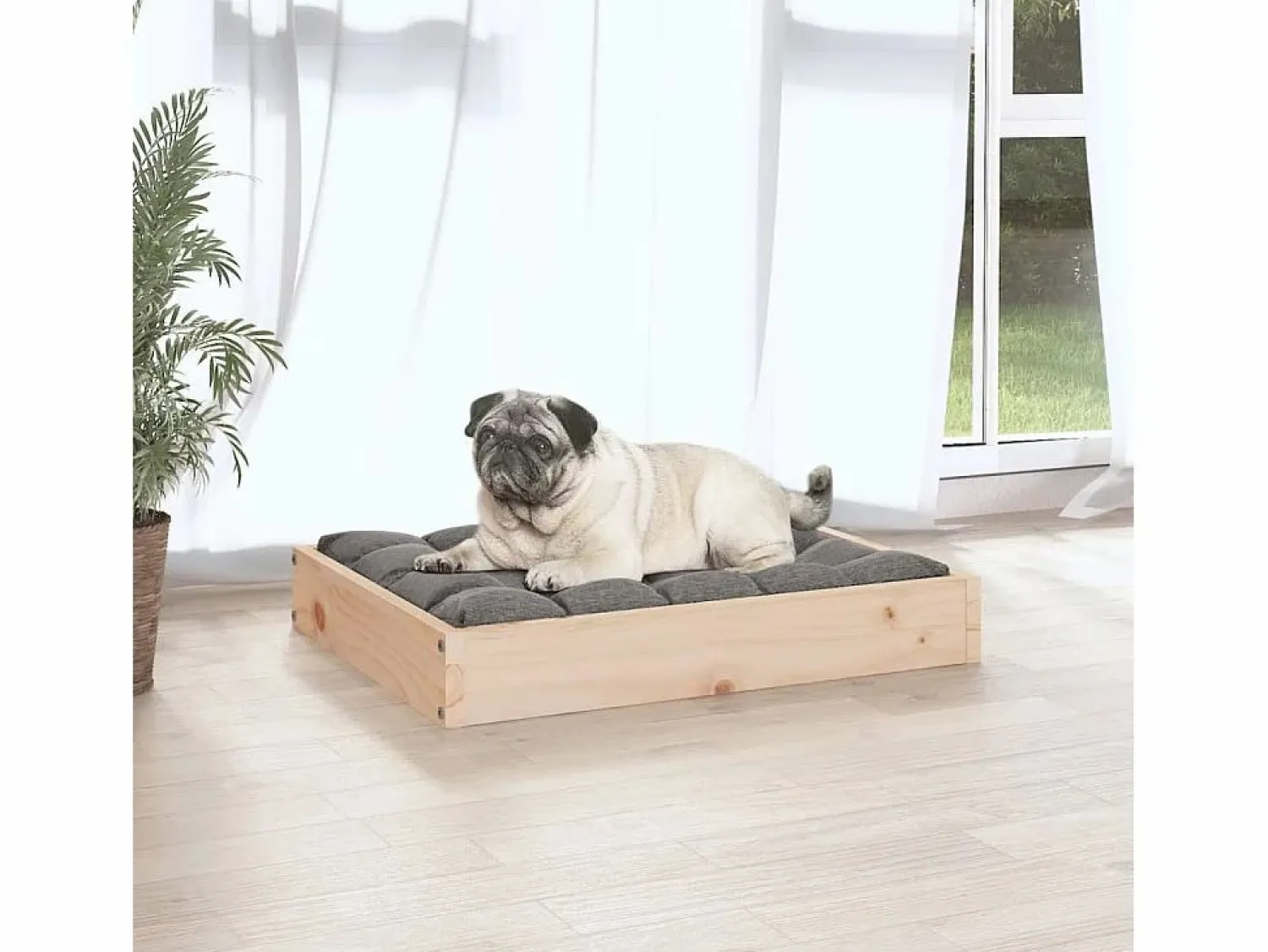 Clearance Cama para perros madera maciza de pino 61,5x49x9 cm Cama De Animales De Compañía