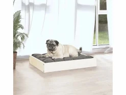 Clicnbuy Cama para perros madera maciza de pino 61,5x49x9 cm