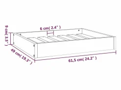 Clicnbuy Cama para perros madera maciza de pino 61,5x49x9 cm