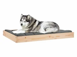New Clicnbuy Cama para perros madera maciza de pino 101,5x74x9 cm Marru00f3n