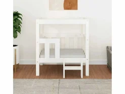 Clearance Clicnbuy Cama para perros madera maciza de pino 65,5x50,5x70 cm Blanco