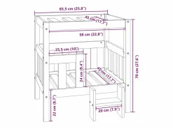 Clearance Clicnbuy Cama para perros madera maciza de pino 65,5x50,5x70 cm Blanco
