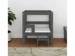 New Clicnbuy Cama para perros madera maciza de pino 55,5x53,5x60 cm Gris