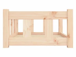 New Clicnbuy Cama para perros madera maciza de pino 65,5x50,5x28 cm Marru00f3n