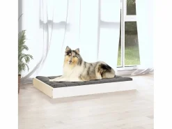 Sale Clicnbuy Cama para perros madera maciza de pino 91,5x64x9 cm Blanco