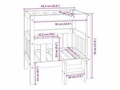 Clicnbuy Cama para perros madera maciza de pino 65,5x50,5x70 cm Negro