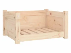 Clicnbuy Cama para perros 55,5x45,5x28 cm de madera maciza de pino