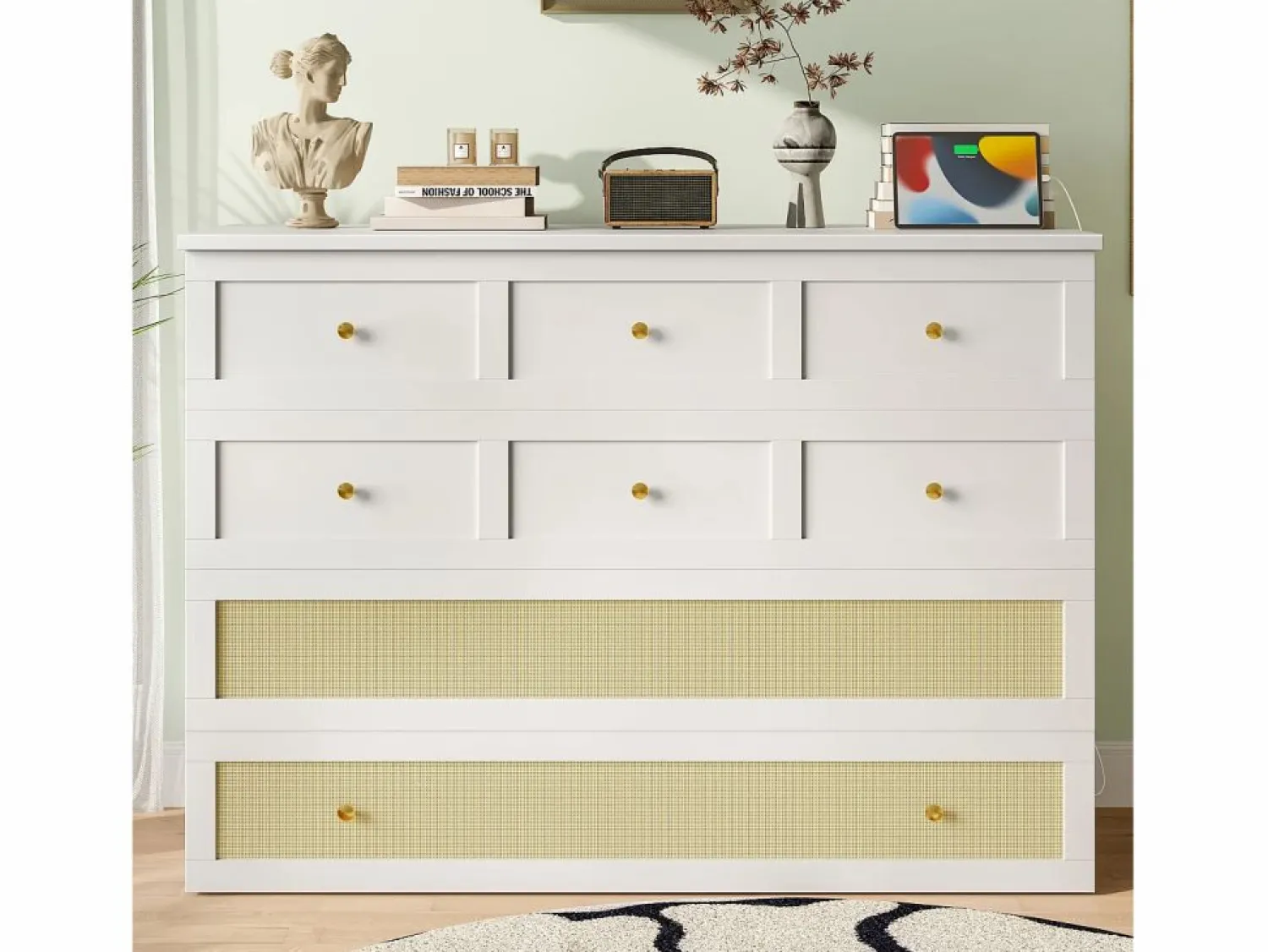 ModernLuxe Cama plegable 140×200 cm - con toma USB y enchufe - (colchón no incluido)