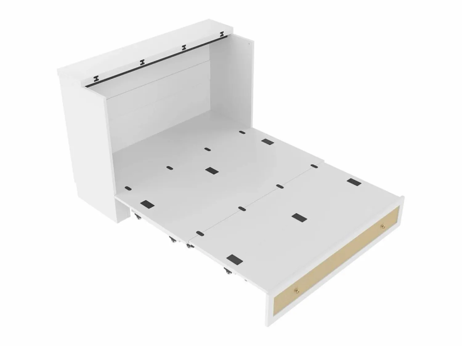 ModernLuxe Cama plegable 140×200 cm - con toma USB y enchufe - (colchón no incluido)