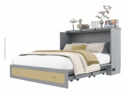 Clearance Cama plegable 140×200 cm - con toma USB y enchufe - (colchón no incluido) Cama Abatible