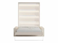Online Cama plegable 140 x 200 cm apertura manual con leds + colchón + sofá - RAPILI Cama Abatible