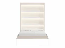 Vente-unique Cama plegable 140 x 200 cm apertura vertical manual leds + colchón - RAPILI
