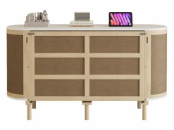 Best Cama plegable infantil - 140 x 200 cm - con compartimentos de almacenaje - diseño de ratán y madera - color natural Cama Abatible