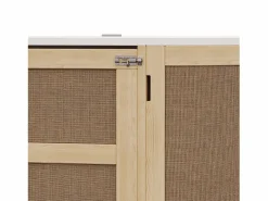 Best Cama plegable infantil - 140 x 200 cm - con compartimentos de almacenaje - diseño de ratán y madera - color natural Cama Abatible