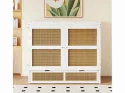 Merax Cama plegable juvenil - 140 x 200 cm - Cama abatible de pared con cajones - Pino + contrachapado + MDF -