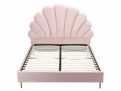 Online Vente-unique Cama Queen (160 x 200 cm) en terciopelo + colchón - LIVAYA Rosa