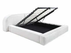 New Maison Céphy Cama Queen size con almacenaje 160 x 200 cm en pana color - LIRABA de Crema