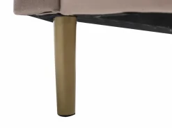 Vente-unique Cama Queen size de 160 x 200 cm en terciopelo con colchón - LIVAYA