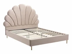 Vente-unique Cama Queen size de 160 x 200 cm en terciopelo - LIVAYA