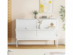Sale ModernLuxe Cama retráctil de madera 140x200 cm - con somier - Blanco