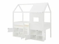 Online Cama semialta cabaña 90 x 190 cm en pino y MDF en color - VALESKIA Cama Montessori|Cama Infantil