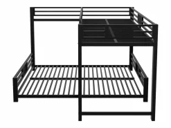 Discount Cama superpuesta de metal en forma de L - 90x200 cm + 140x200 cm - con barreras de seguridad y escalera - Metal - ​ (Colchón no incluido) Cama Litera