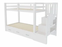 Best Cama superpuesta infantil 90 x 200 cm - con escalera de almacenamiento - con 3 cajones - con cama nido - ​ (colchón no incluido) Cama Litera