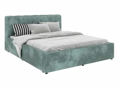 Outlet Cama tapizada Almo haaus, 200 x 160 cm, Turquesa Somier - 160X200Cm