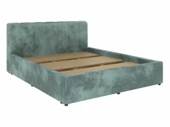 Outlet Cama tapizada Almo haaus, 200 x 160 cm, Turquesa Somier - 160X200Cm