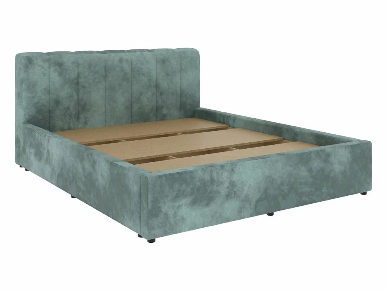 Outlet Cama tapizada Almo haaus, 200 x 160 cm, Turquesa Somier - 160X200Cm