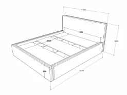 Cama tapizada Almo haaus, 200 x 160 cm,