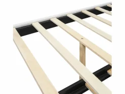 Discount ModernLuxe Cama tapizada de felpa 140x200 cm - con canapé extraíble - con somier de láminas de MDF - Blanco