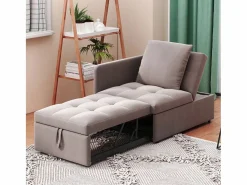 Sale Cama tapizada, sofá cama, sofá multifuncional 3 en 1 de lino, ajustable Sillón Cama
