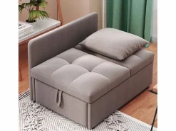 Sale Cama tapizada, sofá cama, sofá multifuncional 3 en 1 de lino, ajustable Sillón Cama