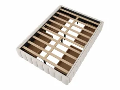 Merax Cama tapizada 140x200 cm con 4 cajones - sin cabecero - terciopelo - Beige