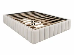 Merax Cama tapizada 140x200 cm con 4 cajones - sin cabecero - terciopelo - Beige