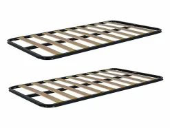 Clearance Cama y estante aglomerado + somieres 65x199x96cm Blanco