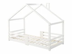 Hot Merax Cama-cabina para niños - 90 x 200 cm - pino - barrera y somier - Blanco