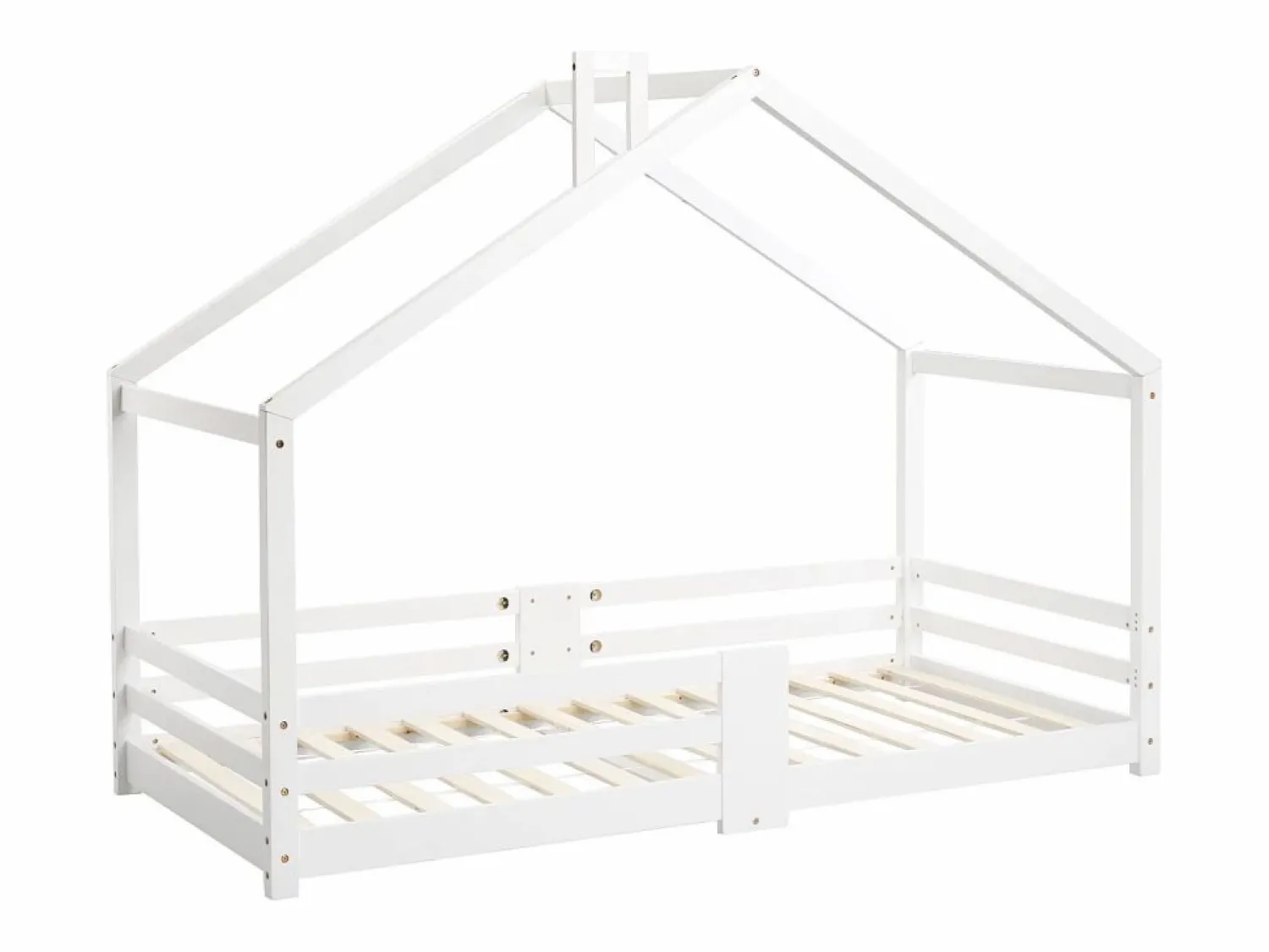 Hot Merax Cama-cabina para niños - 90 x 200 cm - pino - barrera y somier - Blanco