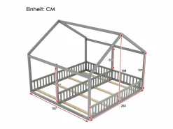 Online Camarote para 2 niños 90x200cm - camas planas modelos casa camas 2 plazas 2 en 1 - Cama Montessori