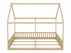 Hot Camarote para 2 niños 90x200cm - camas planas modelos casa camas 2 plazas 2 en 1 - natural Cama Montessori