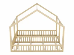 Hot Camarote para 2 niños 90x200cm - camas planas modelos casa camas 2 plazas 2 en 1 - natural Cama Montessori